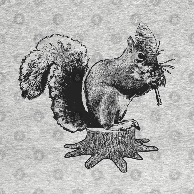 Squirrel playing the flute by dankdesigns